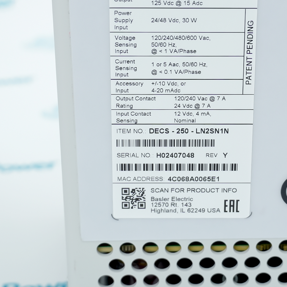 BASLER ELECTRIC DECS-250-LN2SN1N