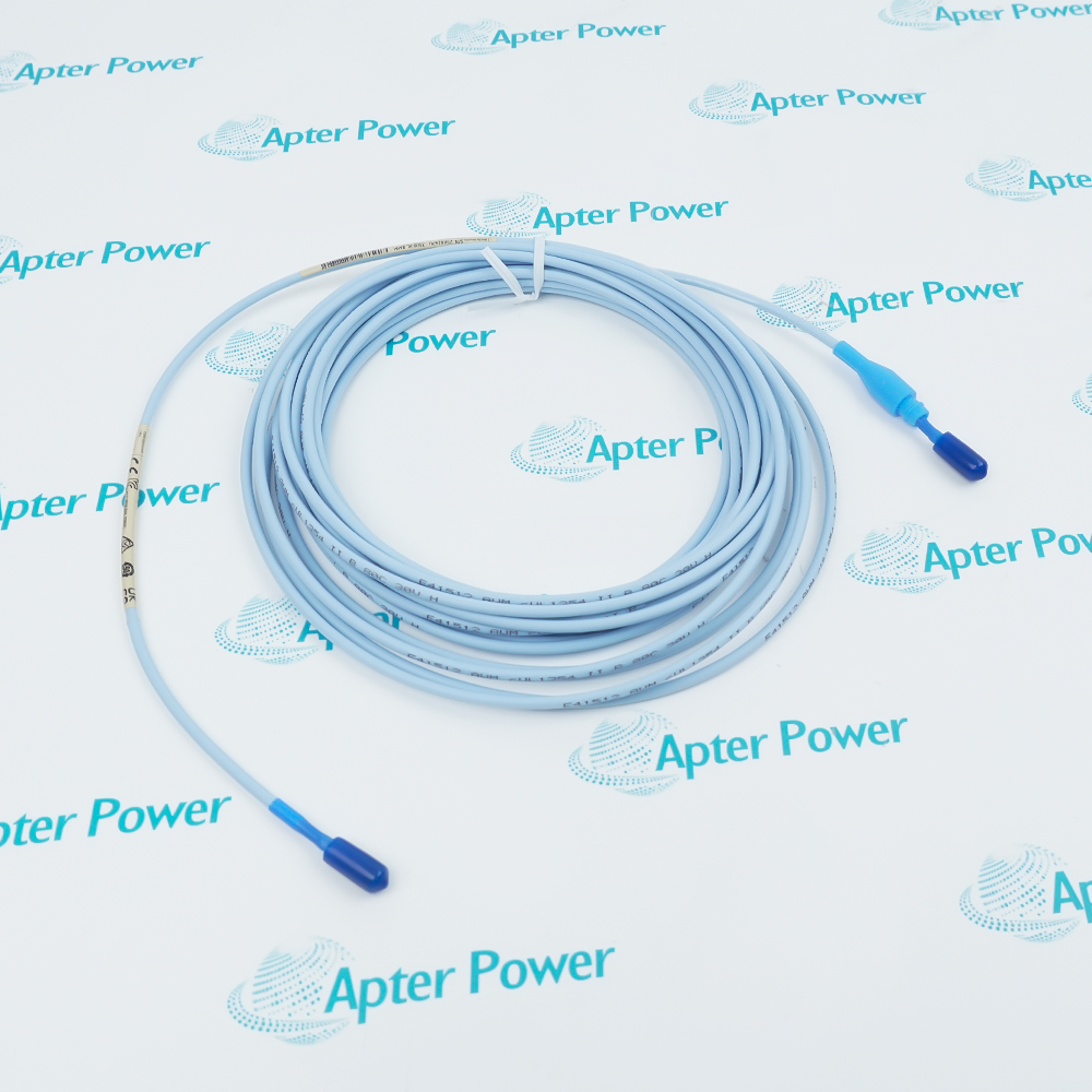 Full cable assembly coiled in a double loop with protective connector cap of Bently Nevada 330130-085-02-00