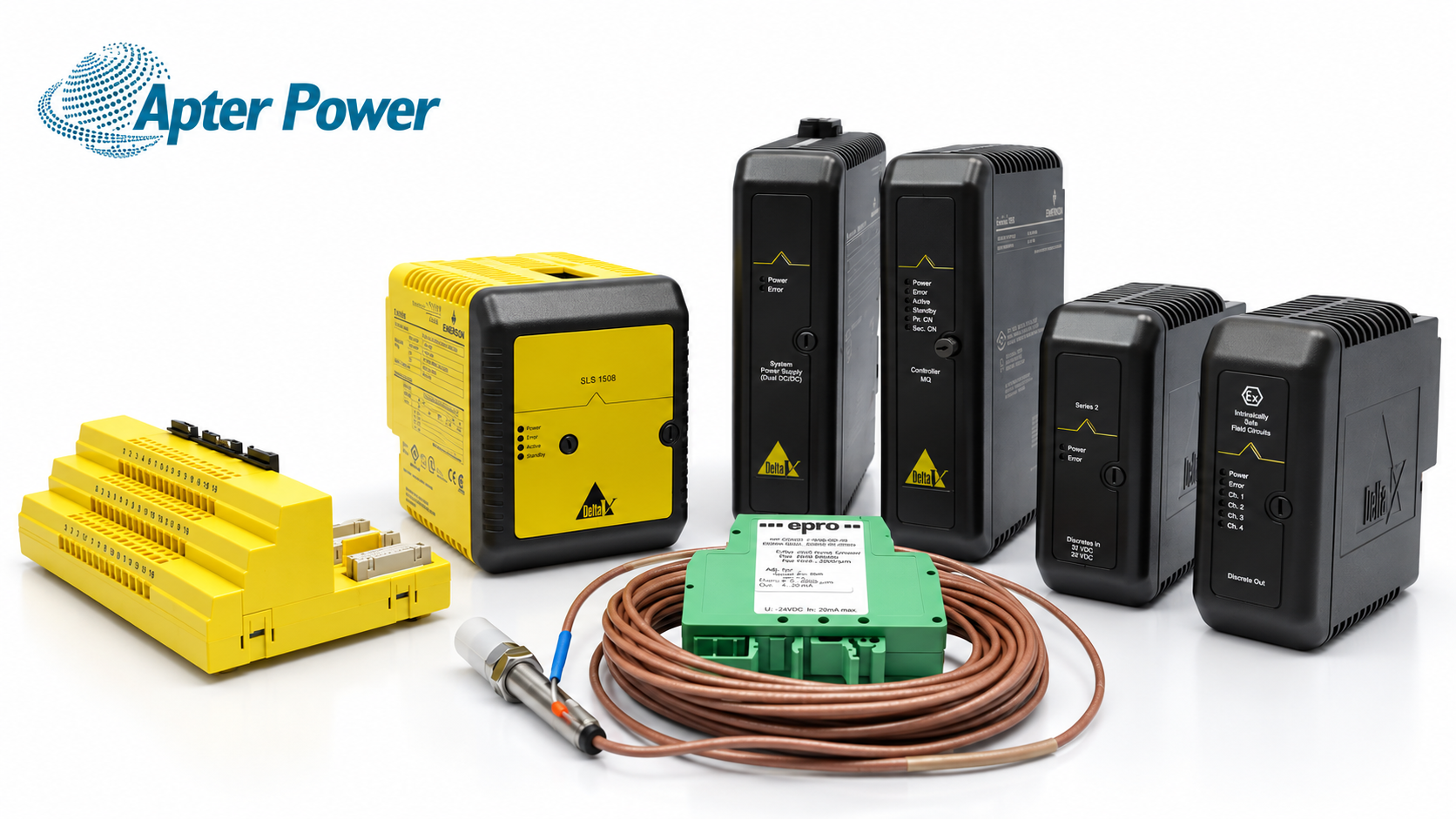 Emerson DeltaV and related automation hardware photographed for Apter Power
