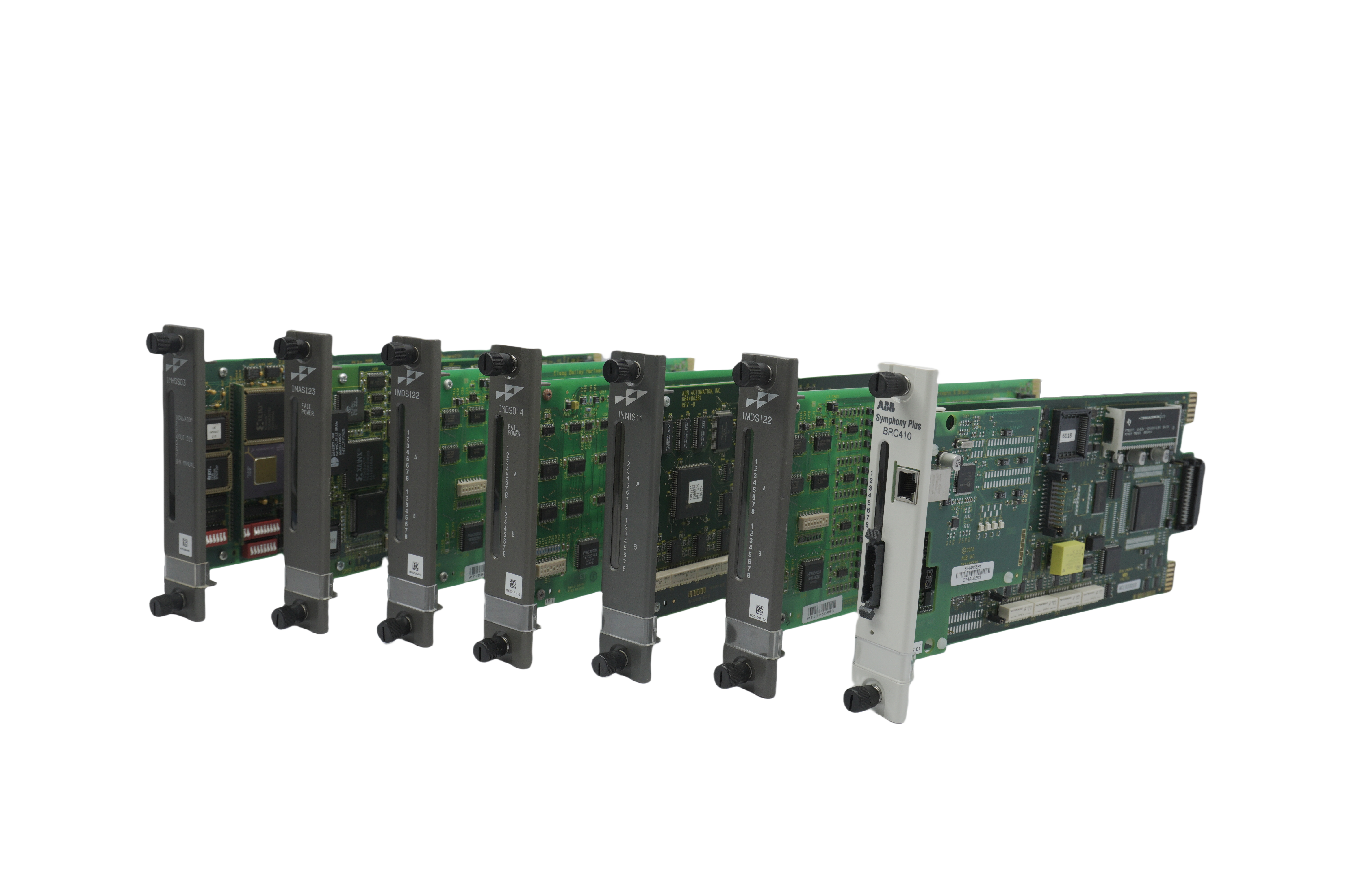 Related ABB Symphony Plus and automation modules photographed for Apter Power