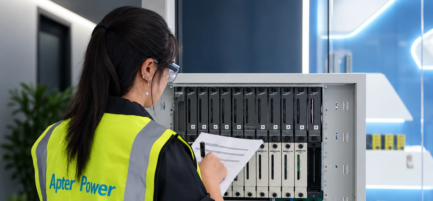Retouched illustration of a company team member reviewing industrial equipment documentation