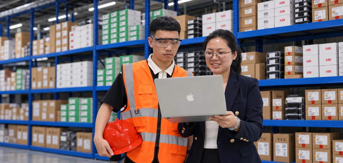 Apter Power team reviewing ABB spare-parts inventory